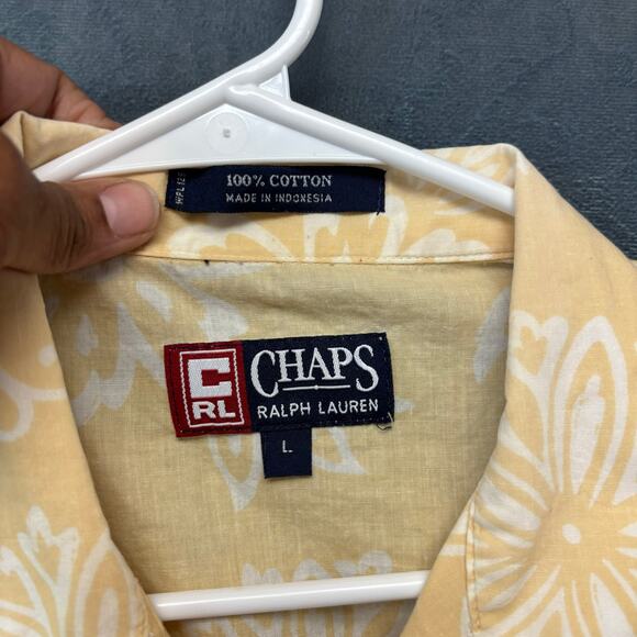 Vintage 90s Chaps Ralph Lauren Hawaiian Shirt Floral Vacation Beachy Retirement - Picture 3 of 8